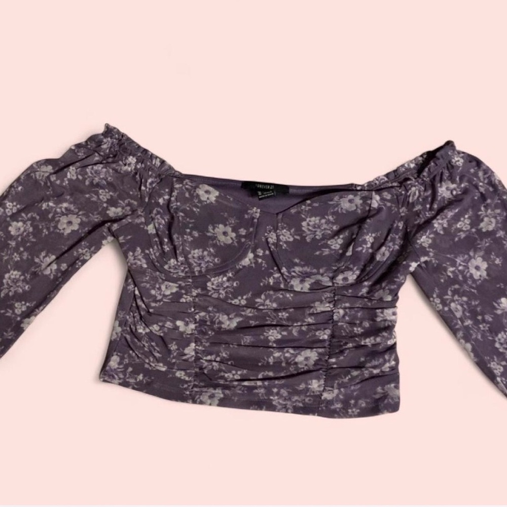 Forever 21 lavender floral crop top